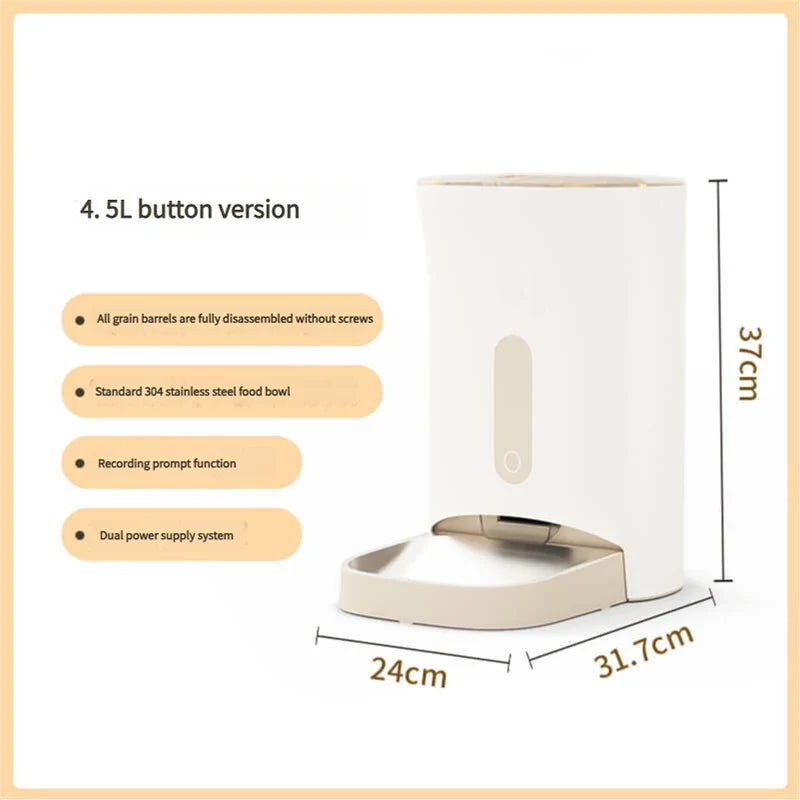 Automatic dog food dispenser with insect-proof seal and timed feeding; 4 meals/10-cup pet food dispenser
