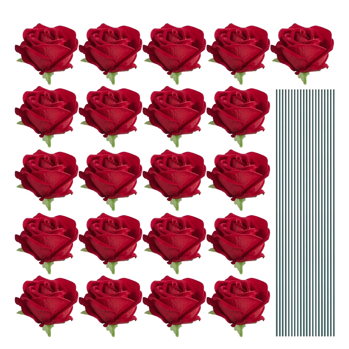 18-300pcs Artificial Rose Flowers Velvet Red Roses Artificial Flowers