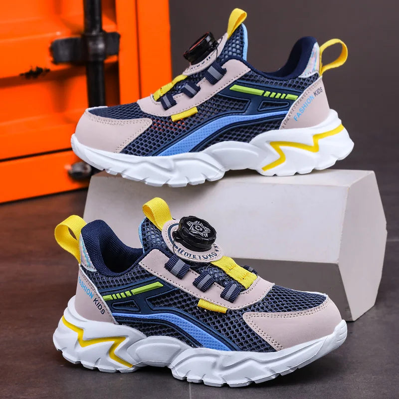New Children Sports Shoes Boy Sneaker Black Mesh Summer Breathable Kids Casual Shoes Boy Running Tennis Running Sneaker