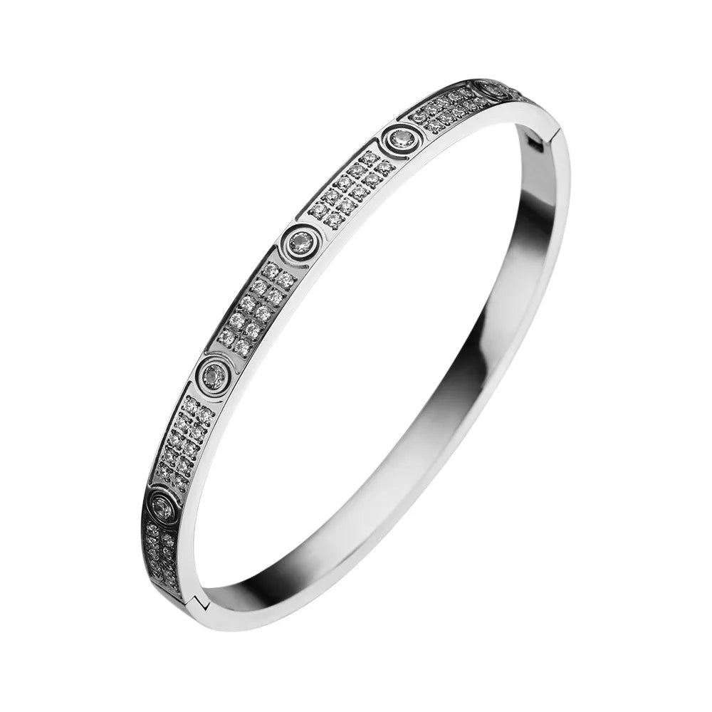 New Design Gold Color Zircon and Cross Nut Nail Bracelet Gold & Bangle