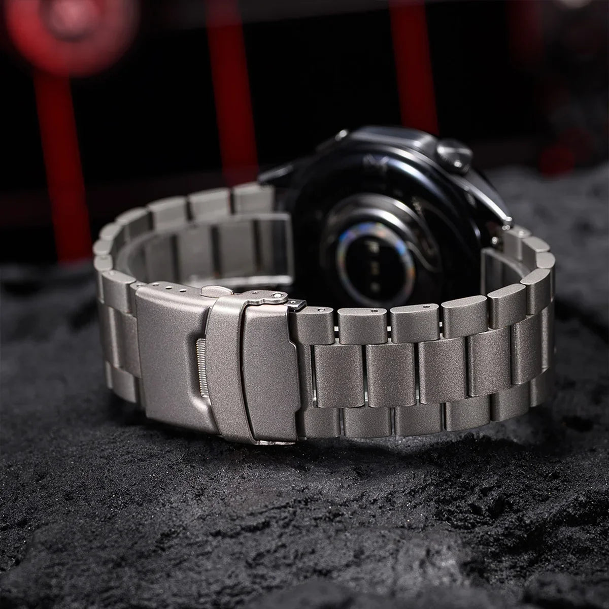 Google Pixel Watch 5, 4 & 3 45mm Titanium Link Band, Safety Clasp