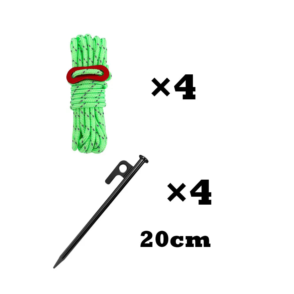 Tent Stakes Quality S45C Steel Tent Pegs Ground Stakes, Utility Camping Rope Nylon Core Para Cord for Camping Garden Hiking