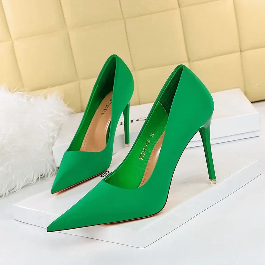 BIGTREE Shoes Satin Women Pumps 2025 New Purple High Heels Fashion Women Shoes Stiletto Luxury Noble Party Shoes Women Heels