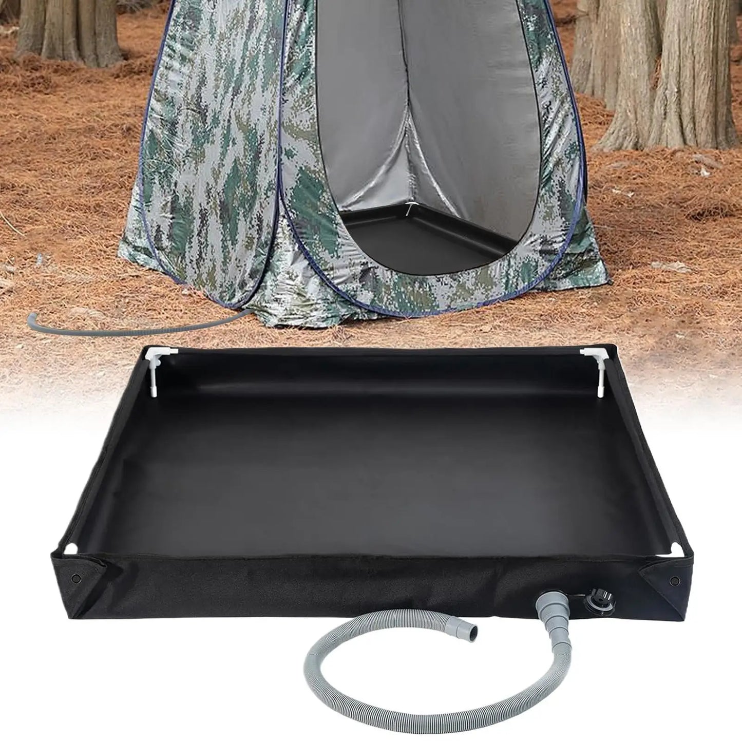 Camping Shower Tent Floor Base Outdoor Tent Shower Tray Folding Shower Pan Pets Shower Basin Base For Camping Travel Awning