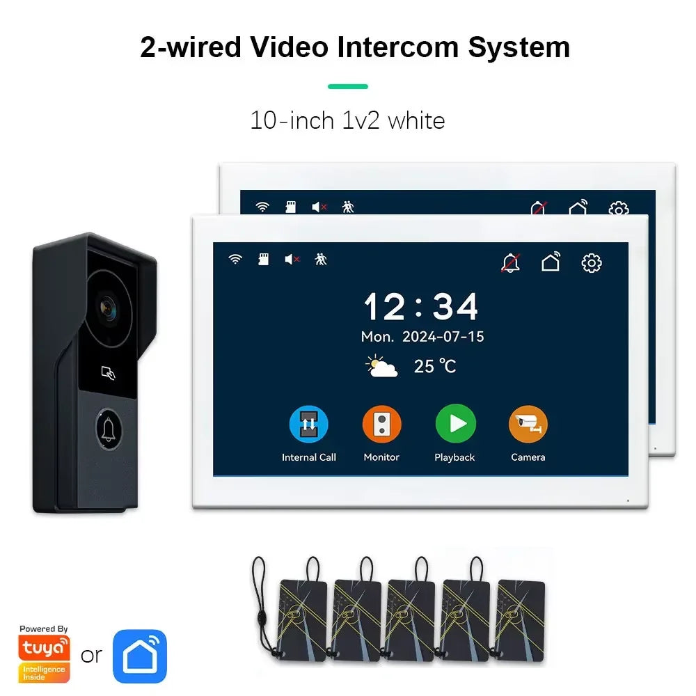 ANJIELO SMARTANJIELO SMART 10 Inch Vide10 Inch Doorbell Video Camera System with 7 Door Lock Intercom - Home Security Protection