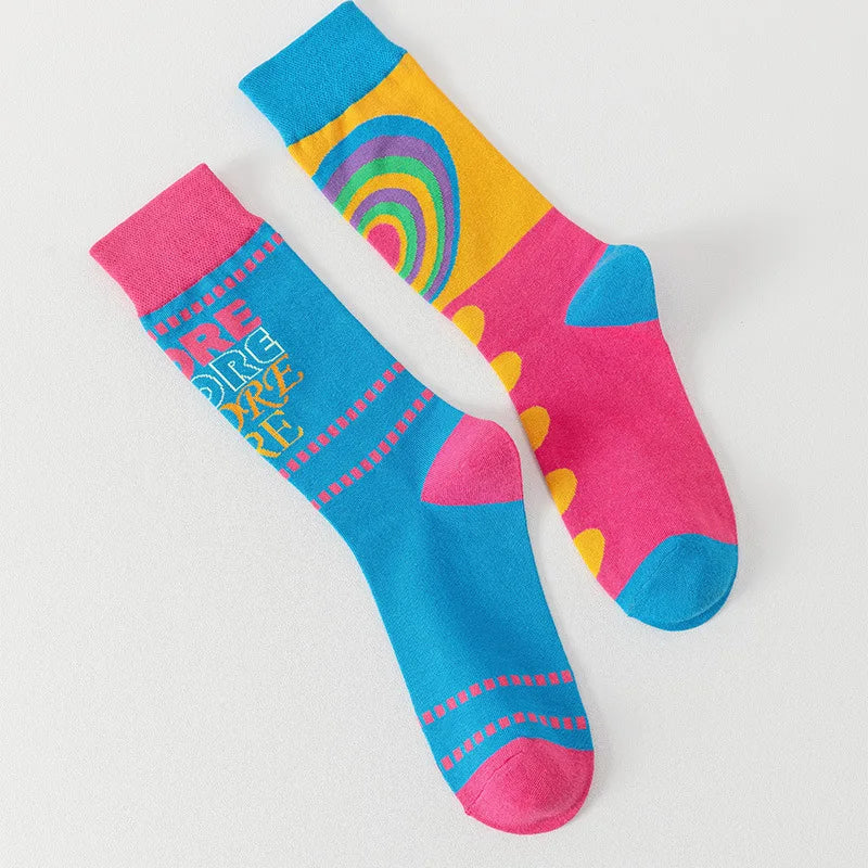 1 Pair Man Women Sock Original AB Tide Socks Colorful Cat Dog Koala Cow Cotton Socks Four Seasons Unisex Socks for Birthday Gift
