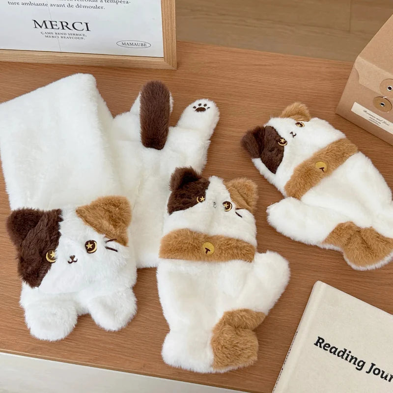 Bufanda y Guantes de Gato Kawaii