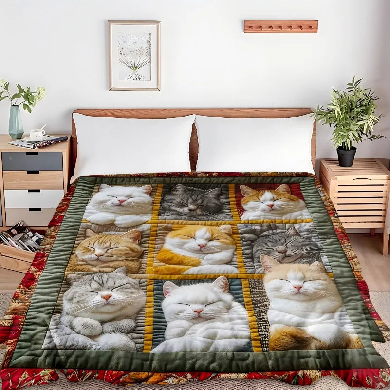 1PC Throw Cute Animals theme Cats Dogs Lover Flannel Blanket Gifts Soft Warm thin Blankets for Sofa Bed Car Camping all season
