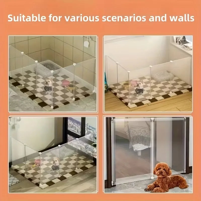 Foldable Dog Cage Yard Fence,Small Pet Playpen DIY Freely Combined with Assembled, for Dog Cat Kitten Rabbit Guinea Pig Bunny