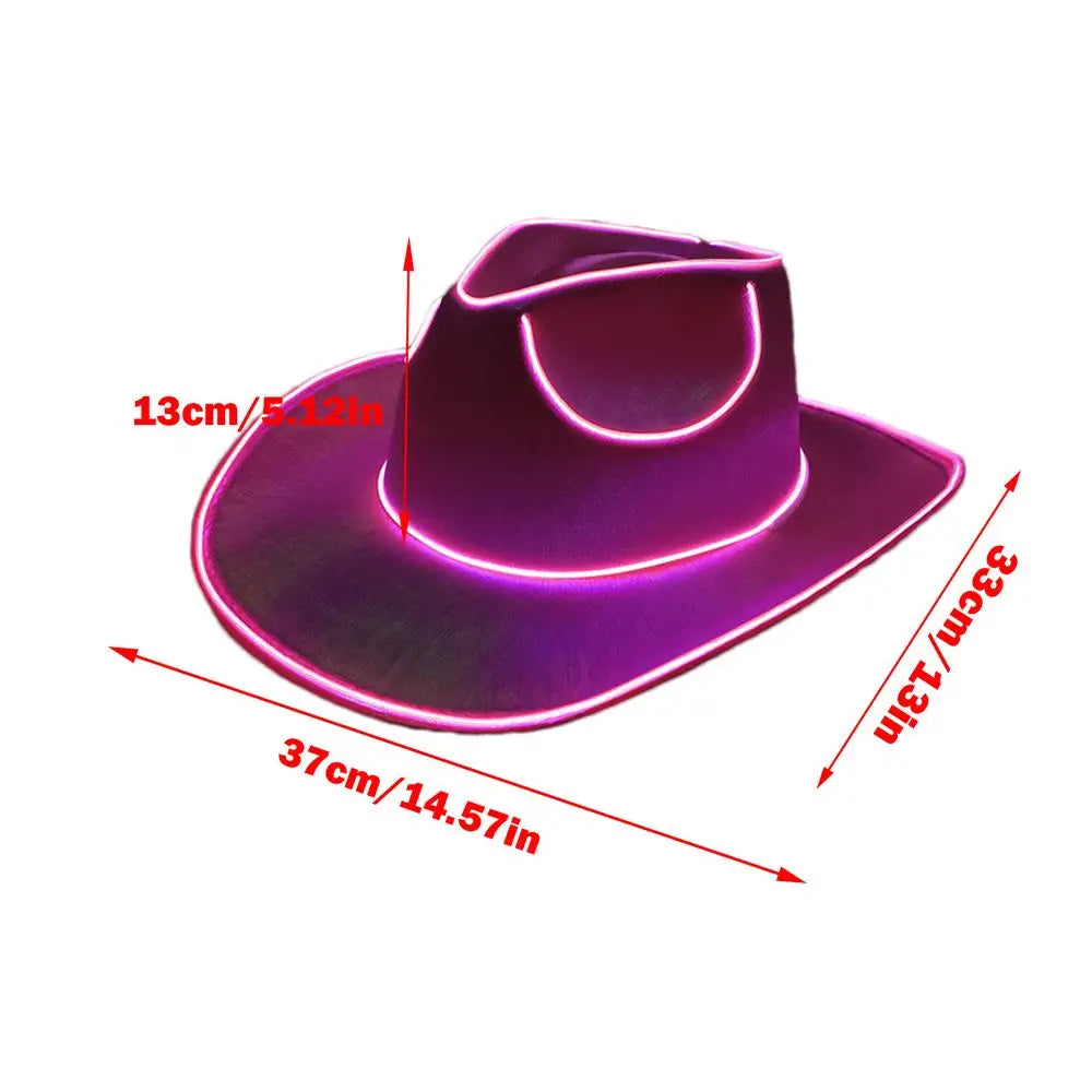 Light up Hats for Adults Party Headwear Cowboy Hat LED Hat Dress up Battery Operated Party Cowboy Hats Sparkly Cowboy Hat