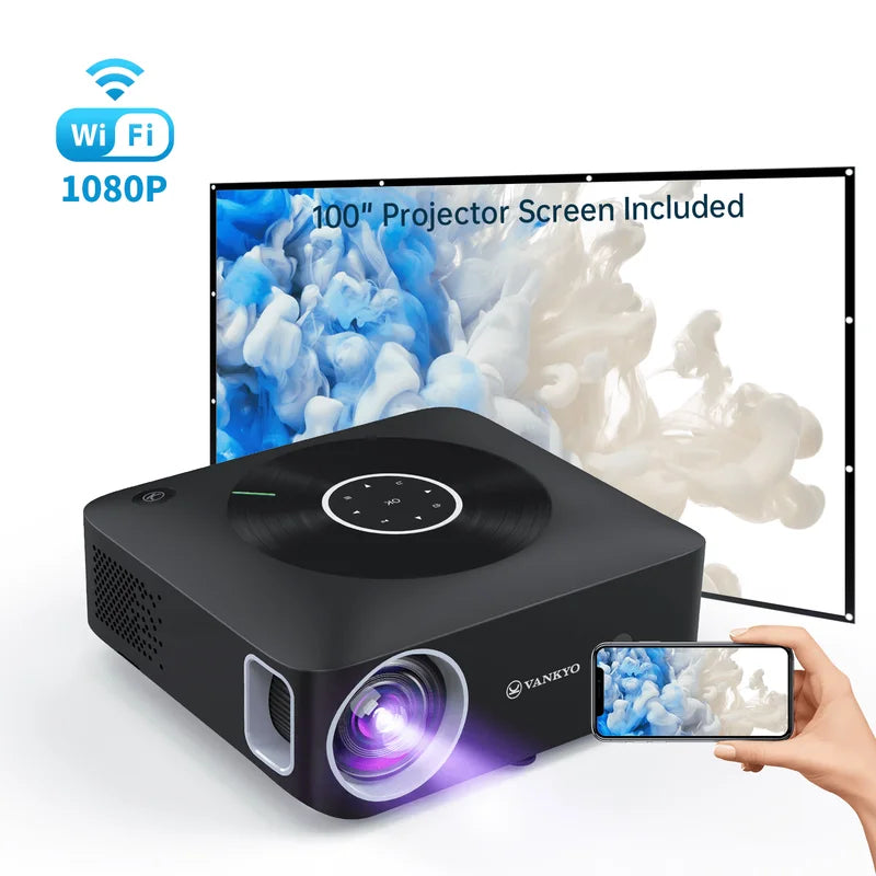 4K Projector 45000 Lumen LED 1080P 5G WiFi Bluetooth UHD Portable Home Theater