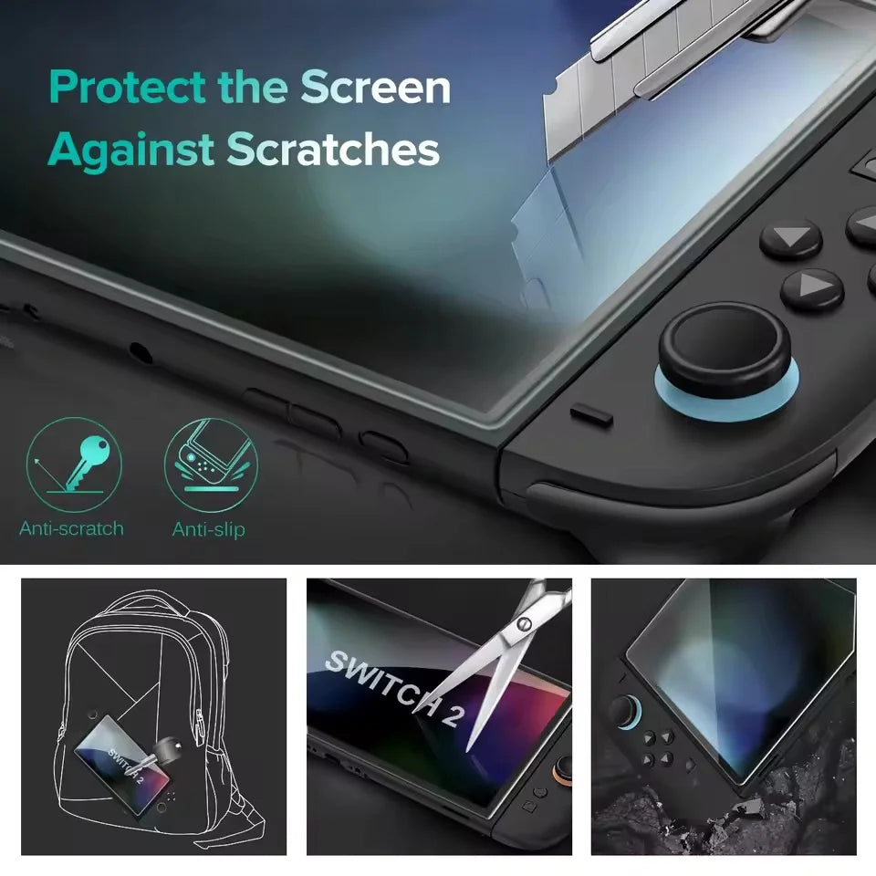 1-3Pcs Easy Installation Screen Protector for Switch 2 Game Console Protect HD Tempered Glass for Switch Oled Films