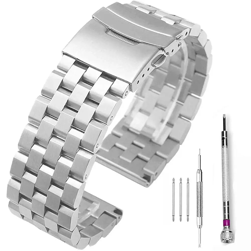 Garmin 18/20/22mm Quick Release Five-Row Stainless Steel Band