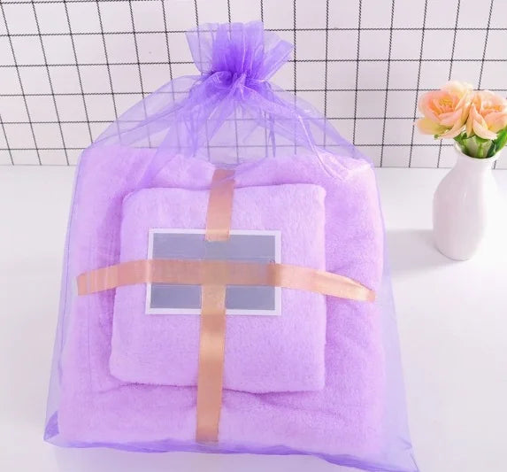 2PC Oversized Bath Towels Set Super Soft Highly Absorbent Quick-drying Coral Velvet Bath Towel For Adults Hotel & Spa Use