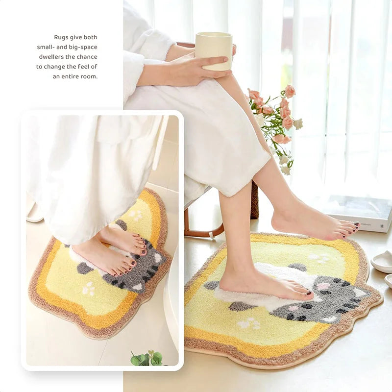 Alfombrilla de baño con diseño de gato tostada