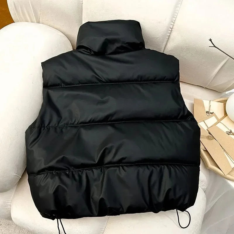 2026 New Women Winter Warm Waistcoat Ladies Sleeveless Stand Collar Coats Warm Outerwear Casual Lightweight Puffer Vest Jackets