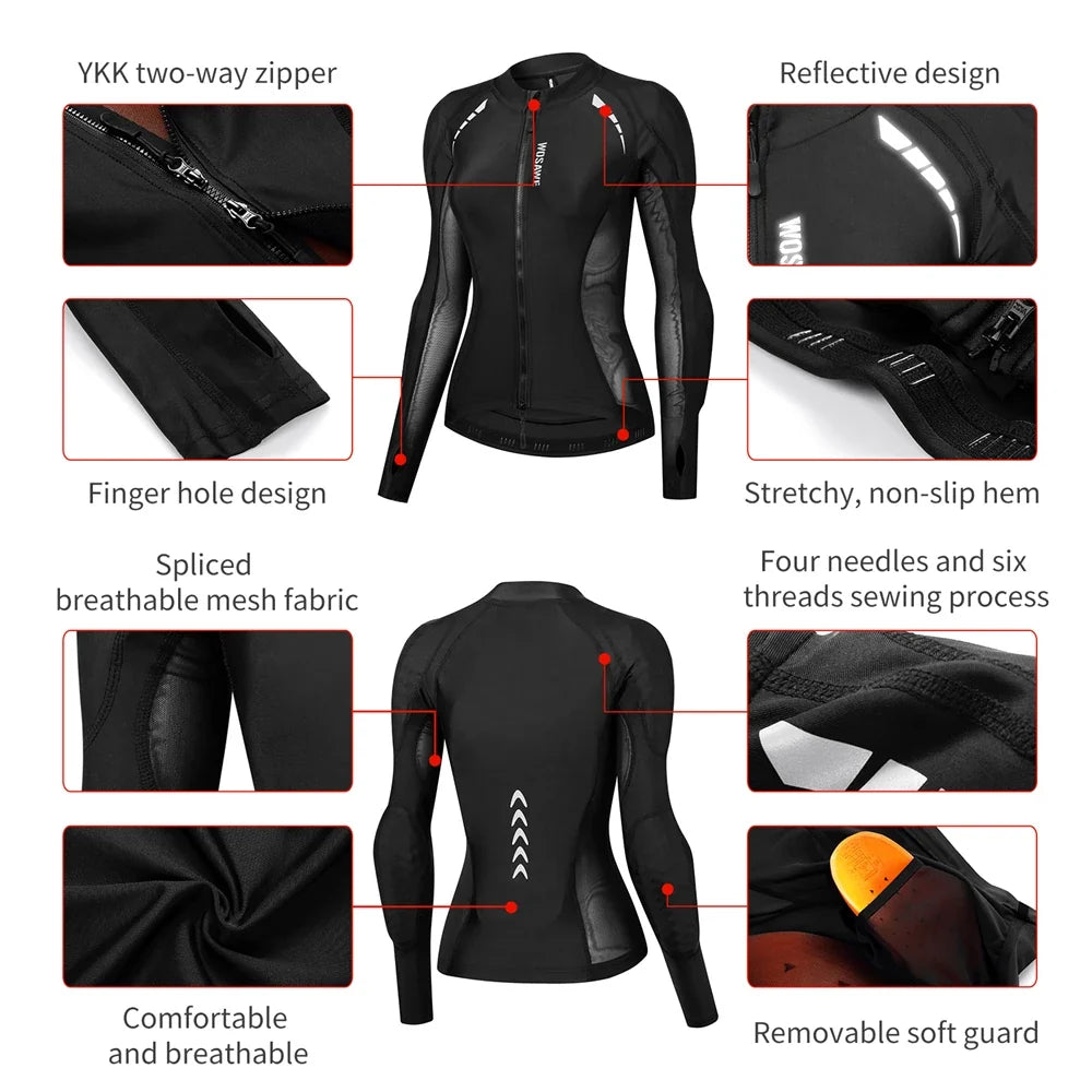 WOSAWE Women Motorcycle Jacket Downhill Motocross Motorbike Reflective Summer Biker Riding Clothing Apparel