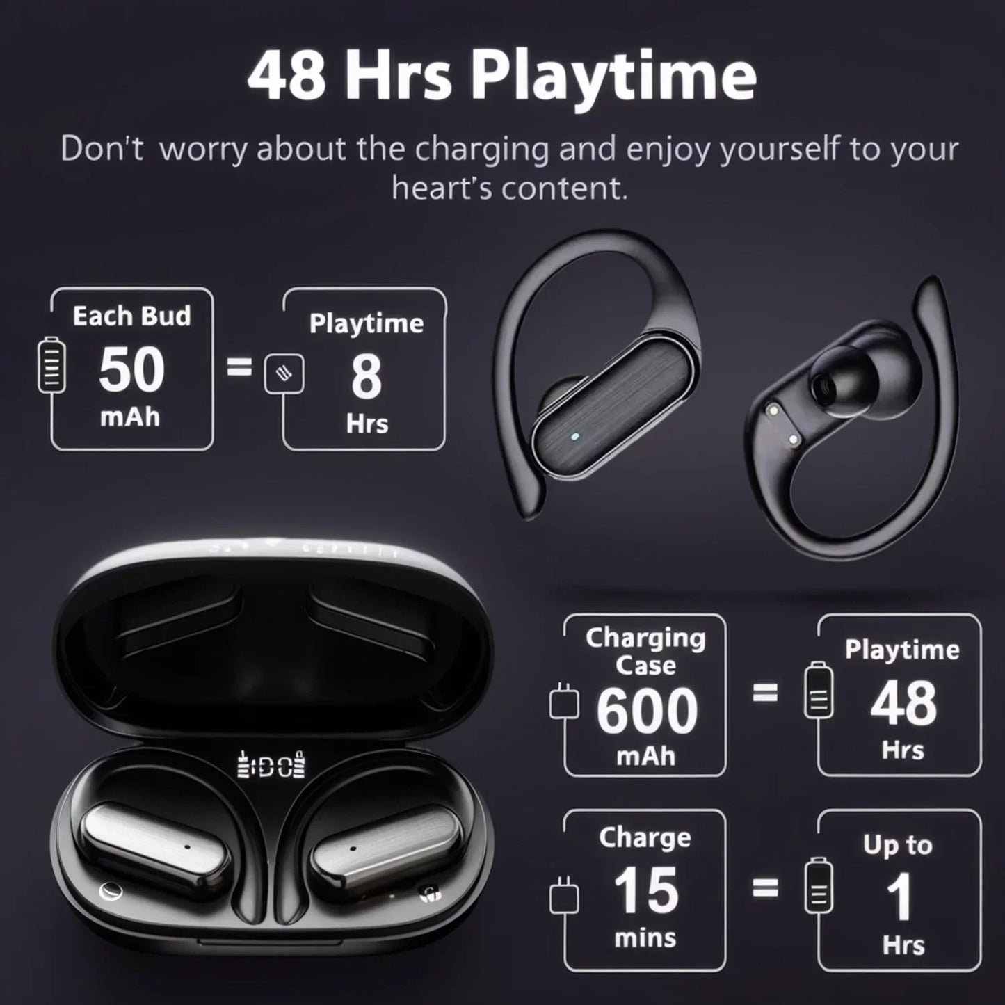 Wireless Bluetooth earphones A520 Headset HD Sound Quality Stereo Headphones Touch Light Mini High Quality Earbuds Anti-Sweat