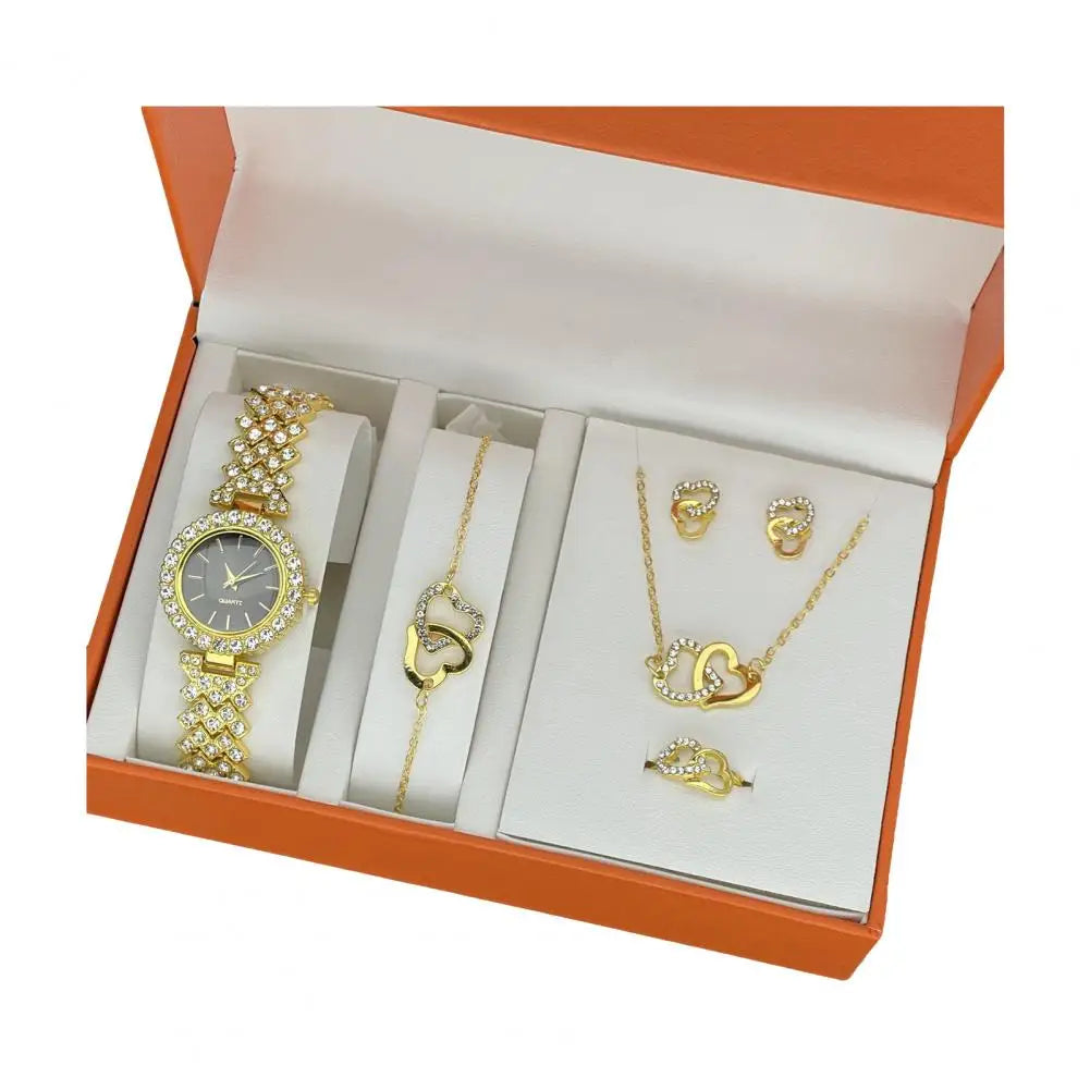 1 Set Women Jewelry Set with Gift Box Complete Collection of Quartz