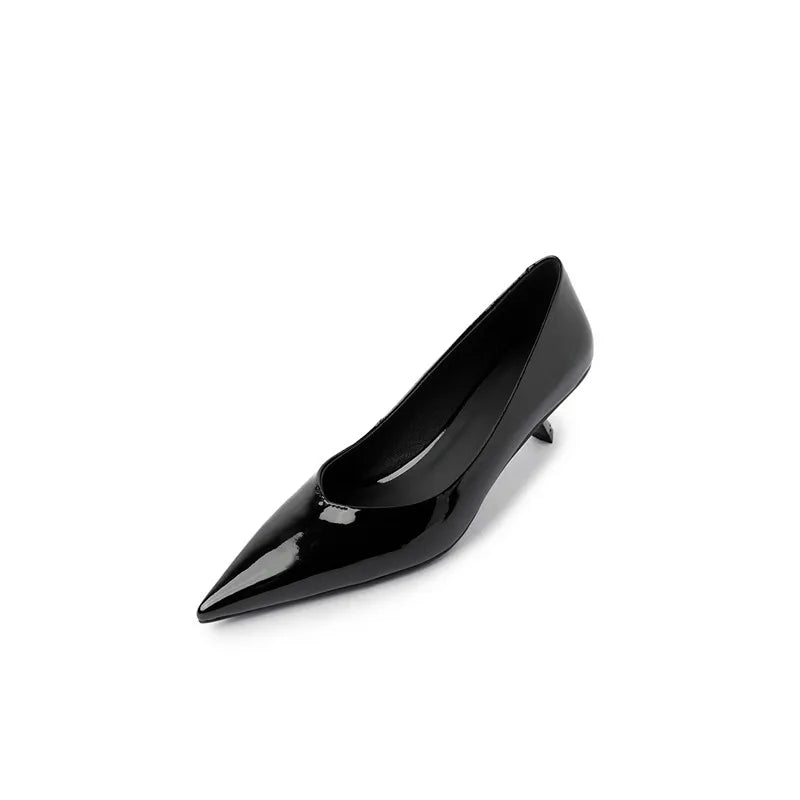 MKKHOU Fashion Pumps New High Quality Real Leather Simple Pointed Shallow Elegant High Heels Daily Commuter Women Shoes