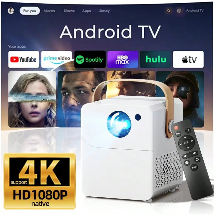4K Ultra HD 5G WiFi Home Projector Multi Functional Home Cinema Support HD USB Port Wireless Cast Android IOS Phone Direct Projection On White Wall For KTV Gaming Online Class Bedroom Dorm Entertainment Device