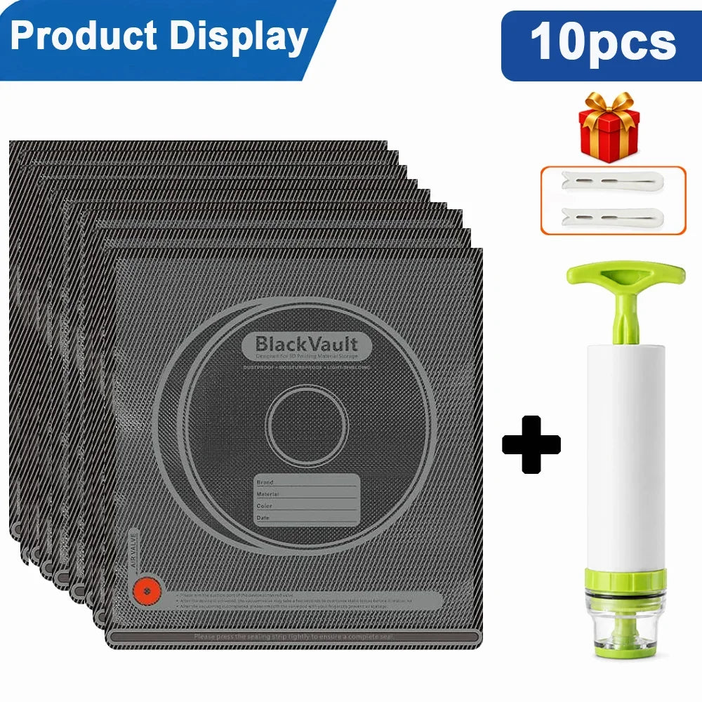 Black 3D Filament Vacuum Storage Bag Humidity Resistant Sealing Bag Keep Filament Dry Fit PLA ABS PETG TPU 3D Printer Filament