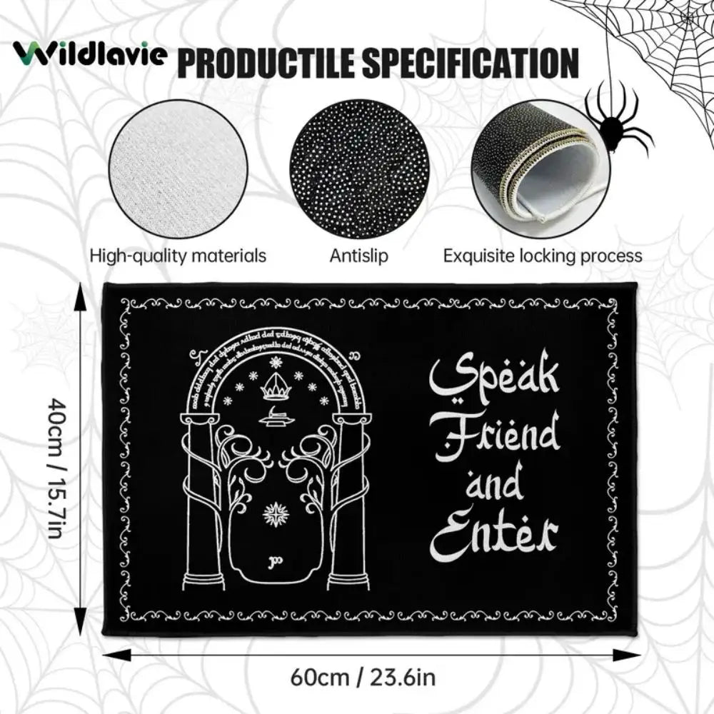 VIKAMA The Lord of the Rings Welcome Friends Doormat Halloween Home Decor Indoor Outdoor Rug RV Camping Mat