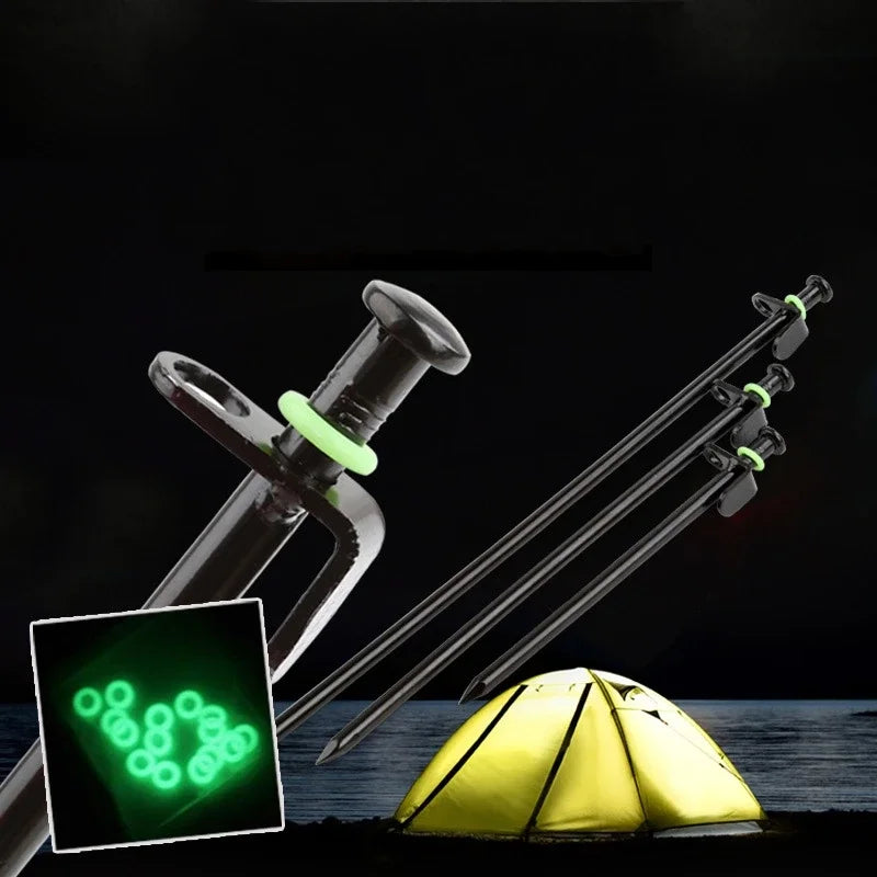 50pcs/pack Camping Nail Night Vision Luminous Ring Round