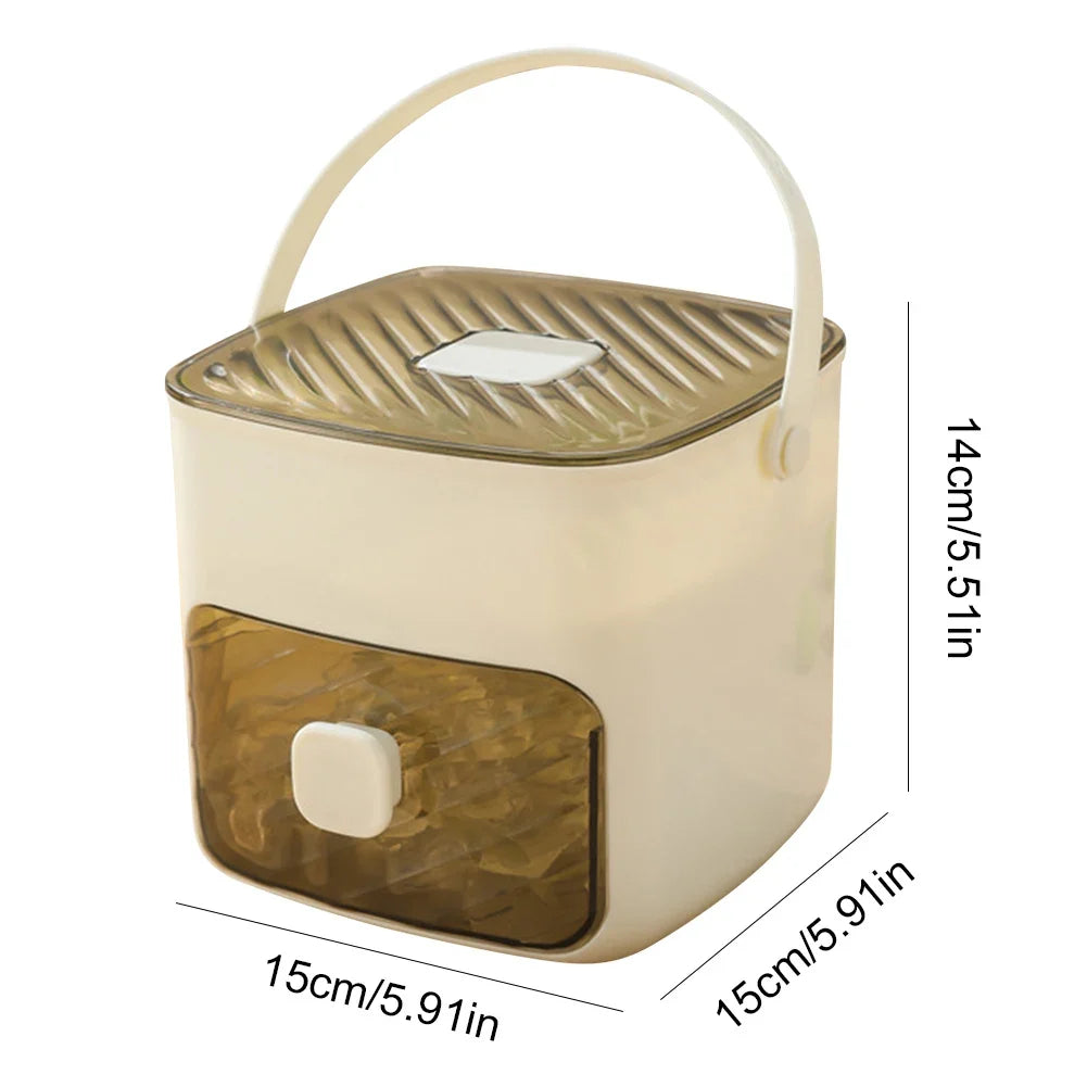 Portable Ice Maker Machine with Storage Drawer & Handle Compact Ice Making Tool Machines for Household & Outdoor Use