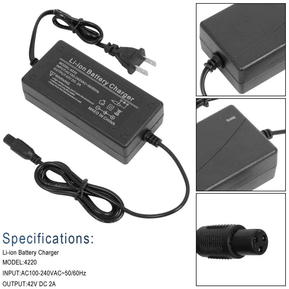Battery Charger for Ebike Hoverboard 42v 2A Lithium Electric E Bike Self-Balancing Scooter Bicycle Li ion Chargers Accessories