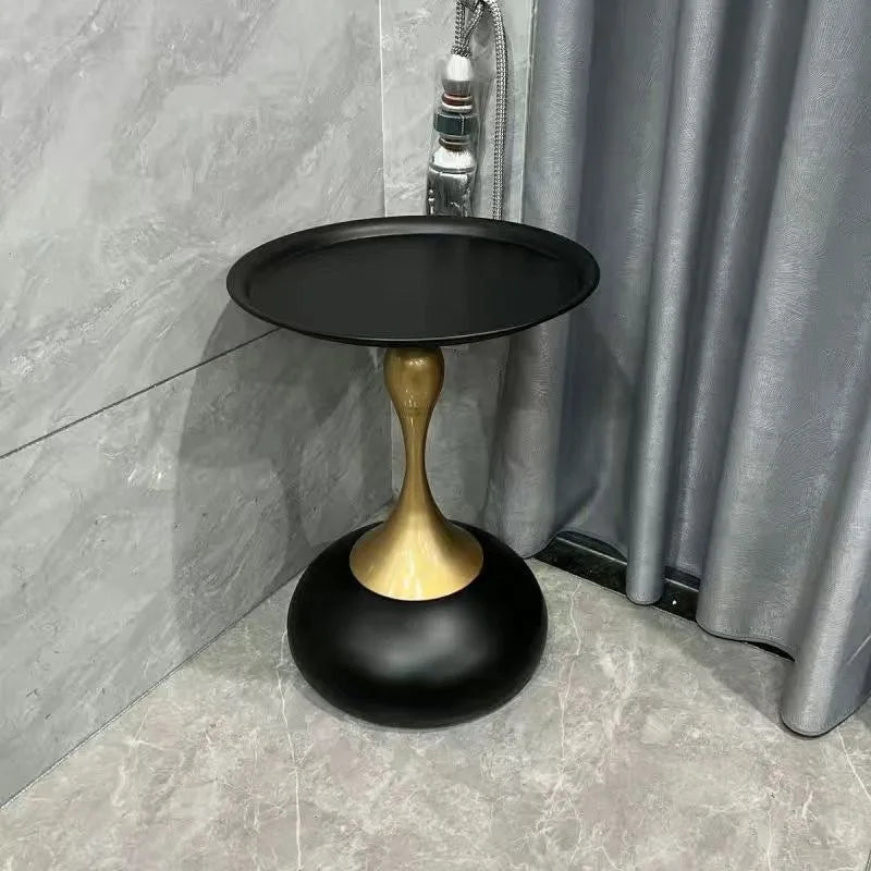 small apartment European wrought iron corner table balcony mobile coffee table bedroom bedside small round table sofa edge table