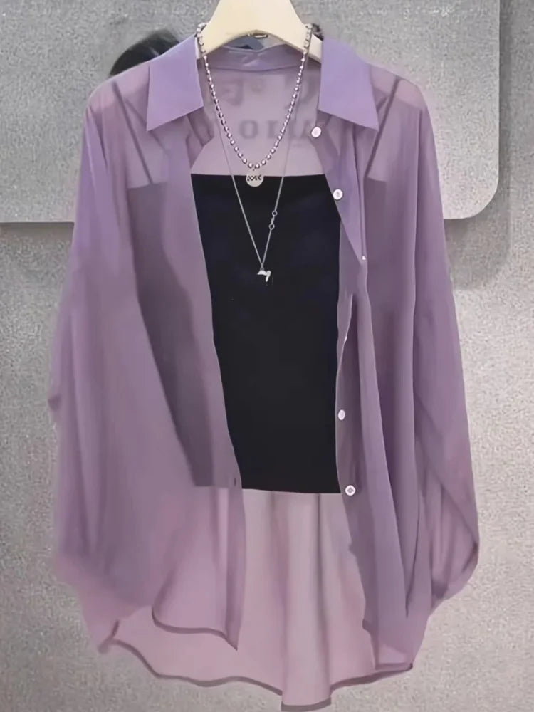 Summer Plus Size Ice Silk Breathable SunProof Shirts