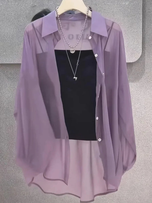 Summer Plus Size Ice Silk Breathable SunProof Shirts