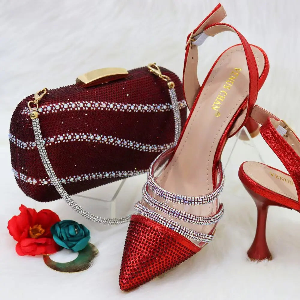 Conjunto a juego de zapatos y bolso nuevos HGB1-1