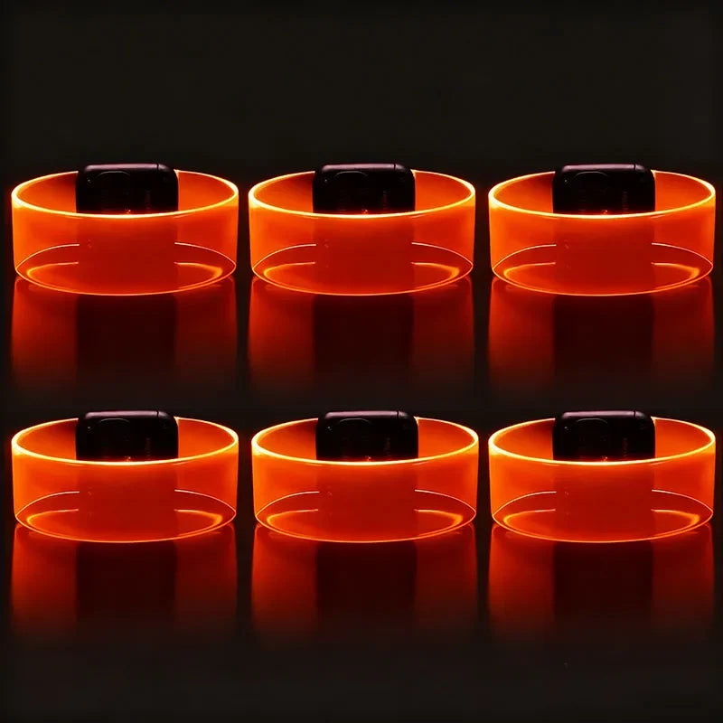 6-60Pcs LED Bracelets for Party Glow in The Dark Flashing Wristband 3 Modes Adjustable Light Up Armband for Wedding Party Favors