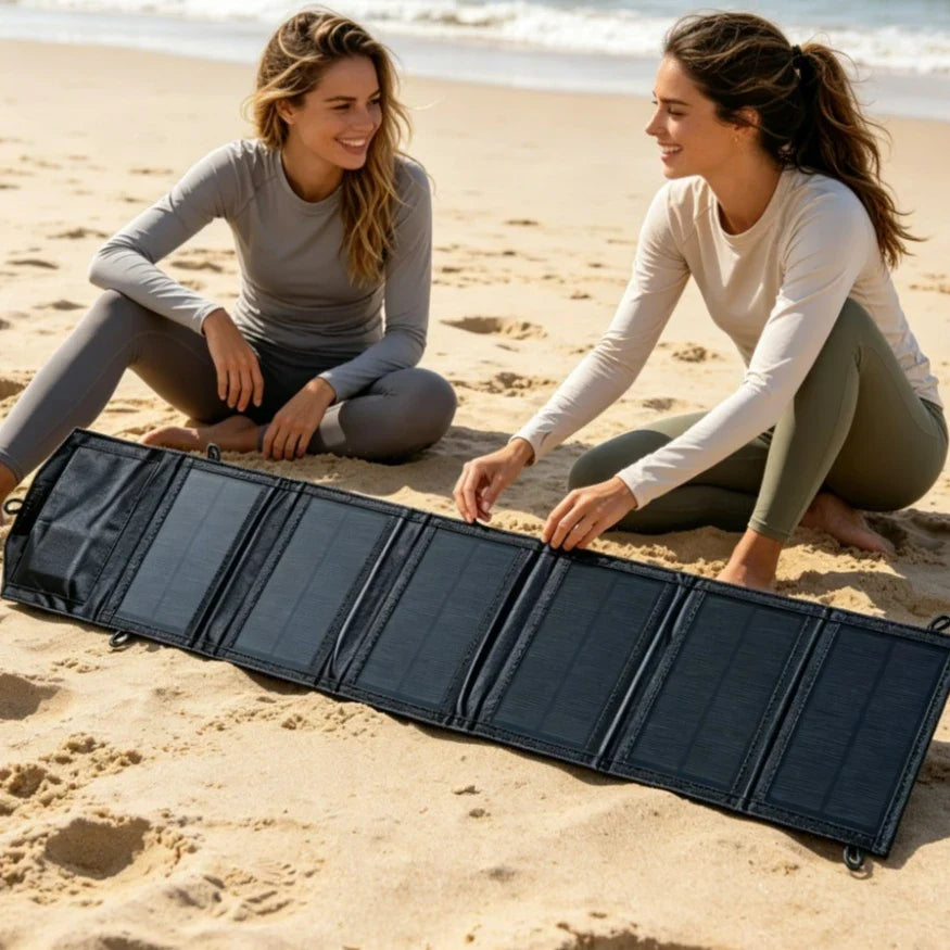 Outdoor Backpack Carry Portable Foldable Waterproof Solar Charging Panel 25W 100W Dual USB Solar Power Source Camping Hiking