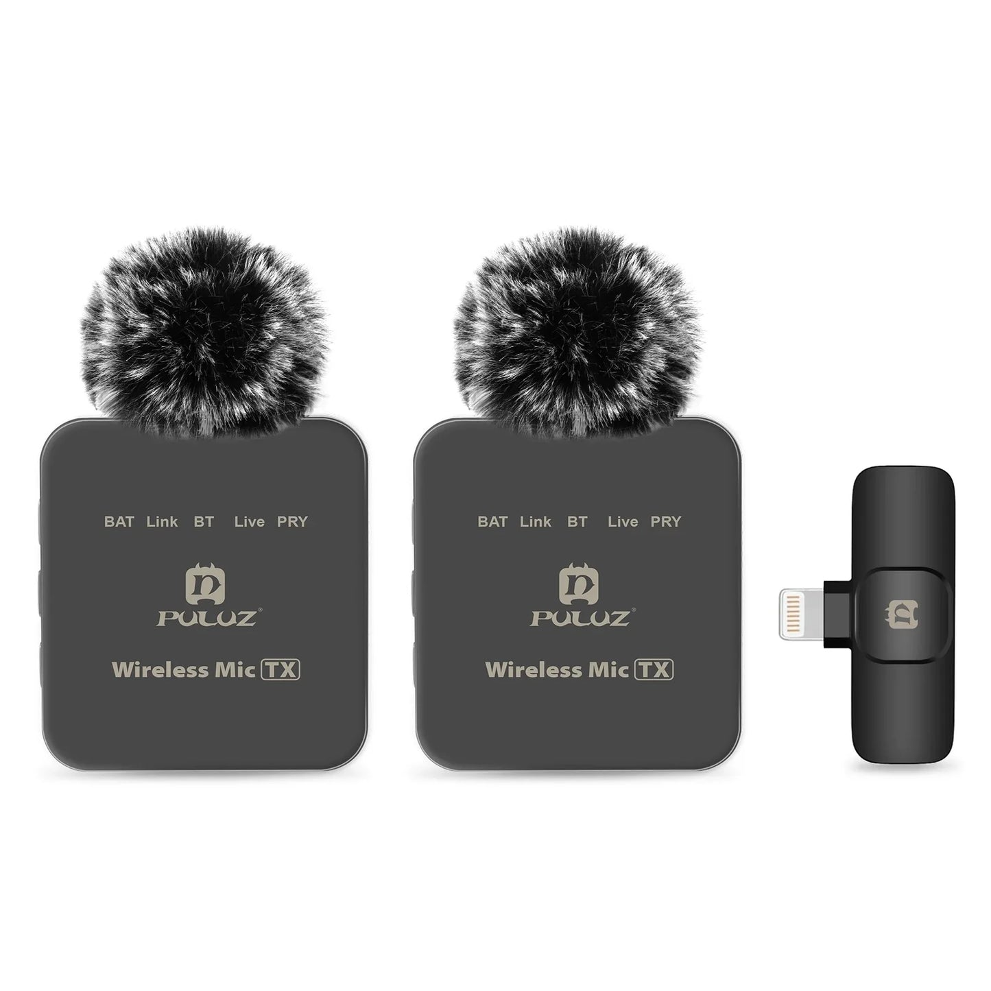 PULUZ 2.4G Wireless Lavalier Microphone for Live Broadcast and Gaming - Compatible with iPhone, Type-C, Android, and Camera Audio for YouTube
