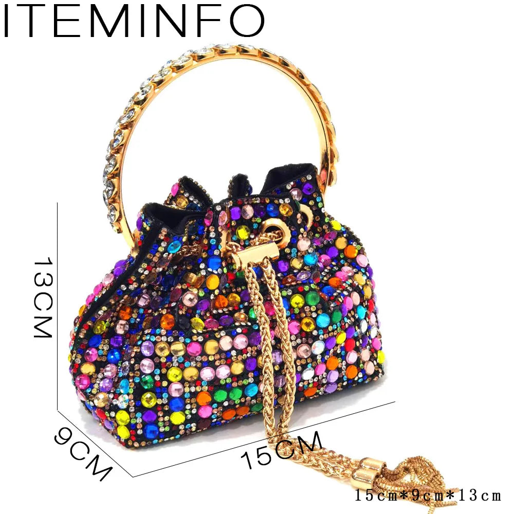 Nuevo conjunto de zapatos y bolso de diseño de diamantes
