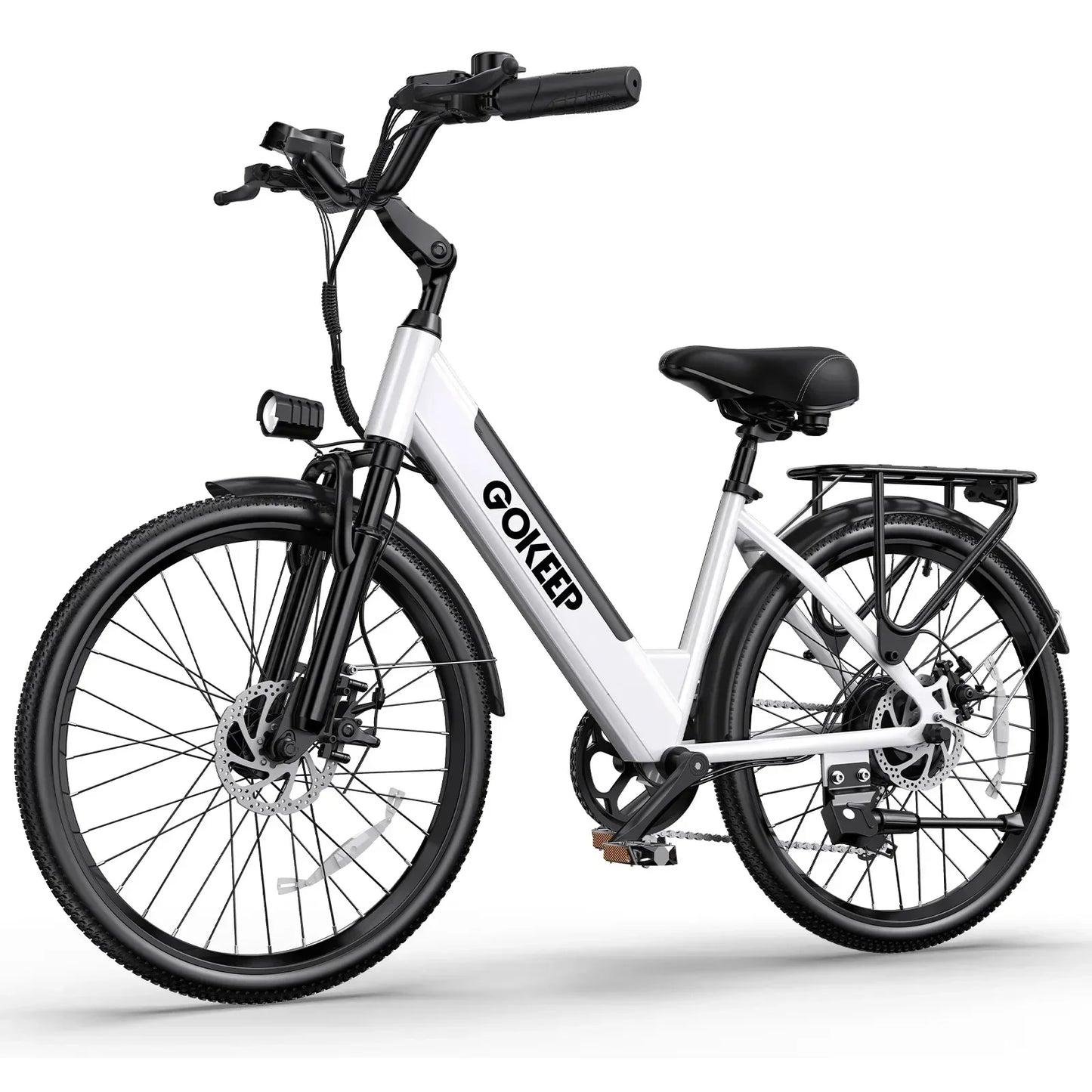 26-inch fashionable E-Bike, 7-speed variable speed adult electric bicycle, 600W brushless motor 48V-10.4ah battery electric mope