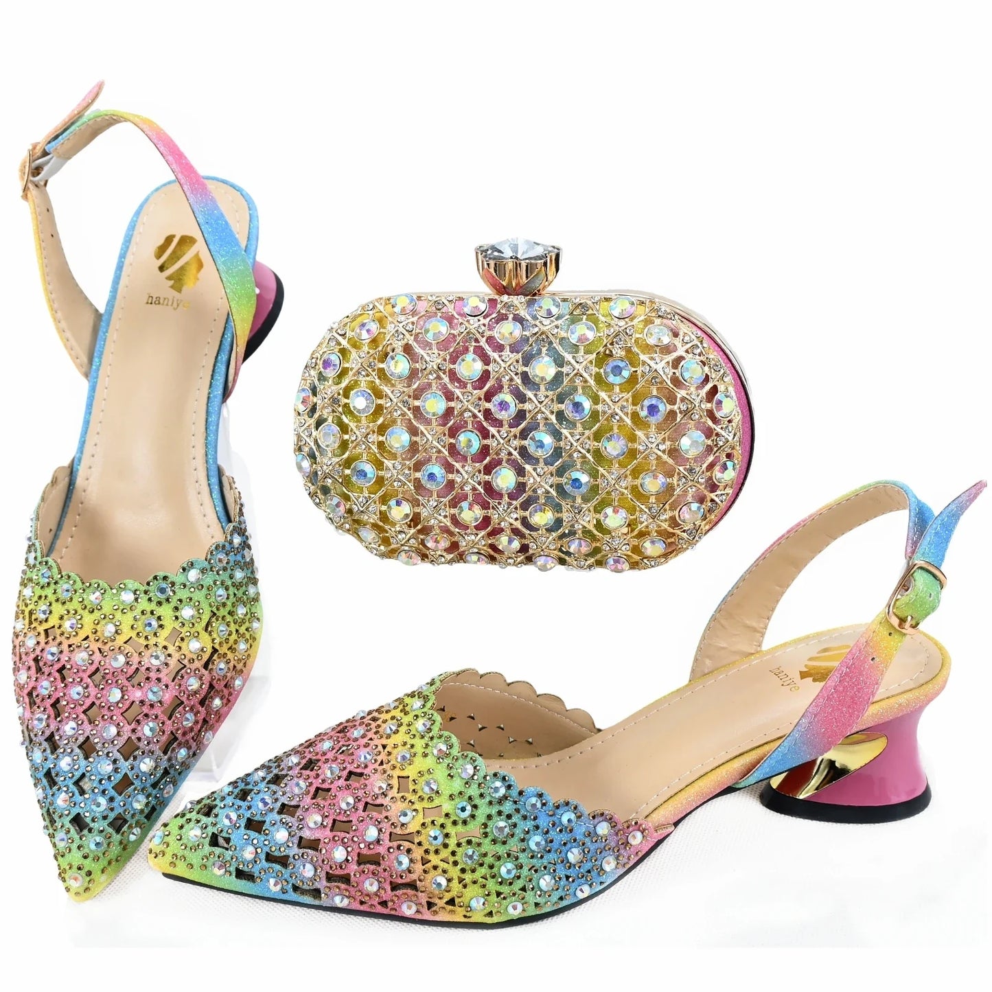 Juego de zapatos y bolsos de señora de alta calidad estilo HAE1-7
