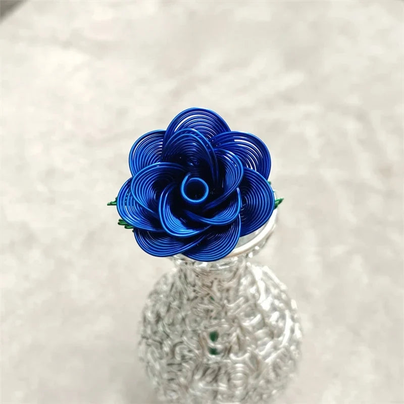 Aluminum Wire Eternal Rose Decoration (1 Piece) - Creative Eternal Love Artificial Flower DIY For Valentine's Day Wedding