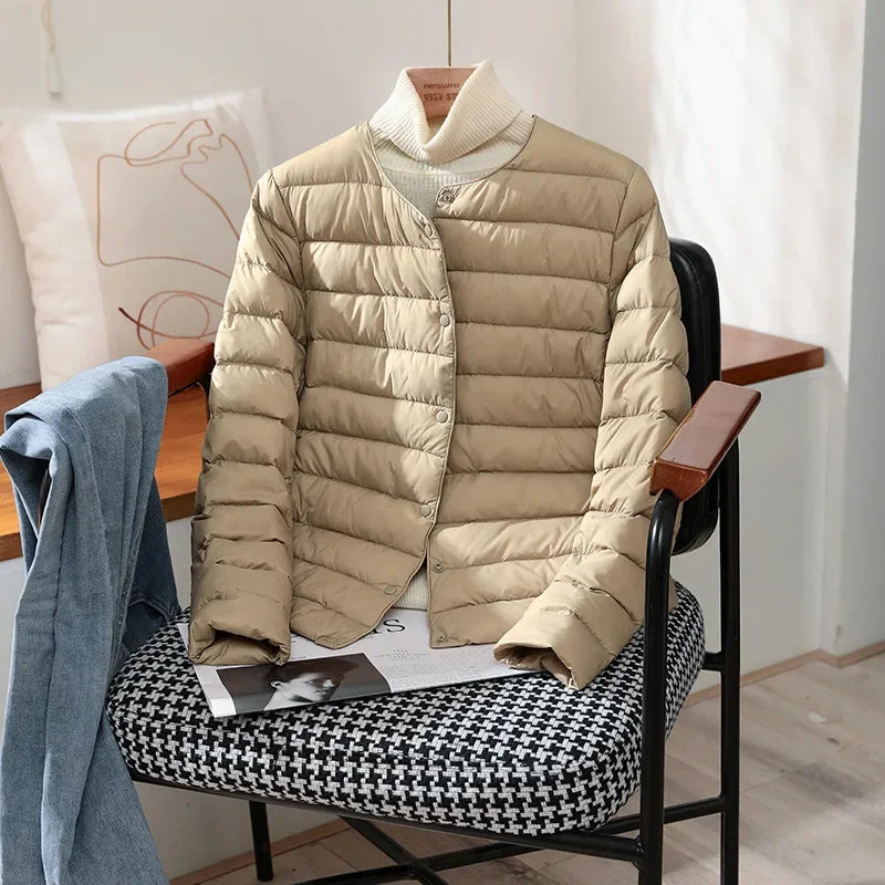2026 New Arrivals Autumn Winter Warm Women White Duck Down Slim Jackets Female Fashion Ultra Lightweight Packable Puffer Coats
