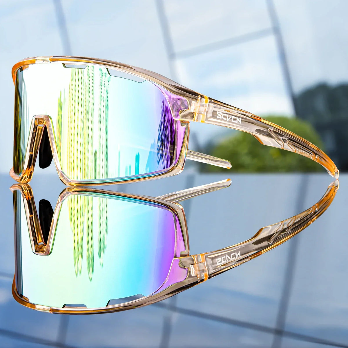 SCVCN Men Outdoor Sports Glasses Photochromic Sunglasses Bicycle Cycling Glasses Women Driving Bike Eyewear UV400 Hiking Goggles