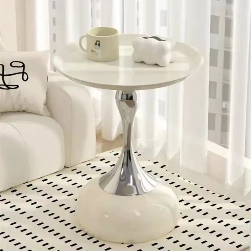 small apartment European wrought iron corner table balcony mobile coffee table bedroom bedside small round table sofa edge table
