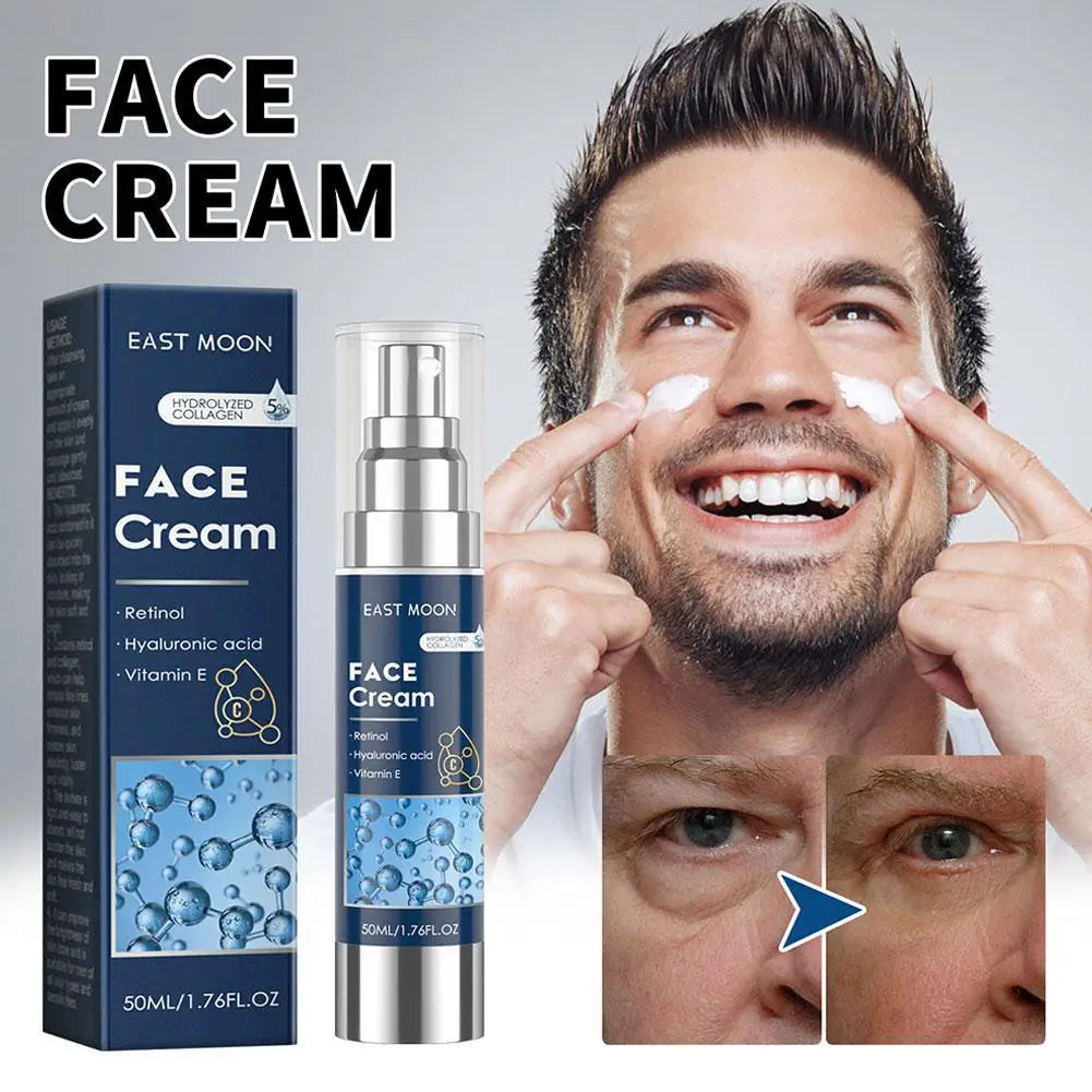 Retinol Face Cream for Men Firming Lifting Brightening Fade Fine Lines Anti Puffiness Moisturizing Nourishing Facial Skin Care