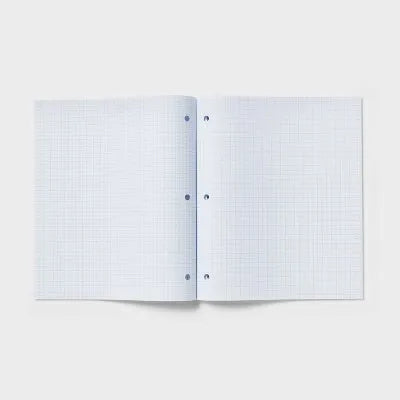 80-Pack Reversible Quad Ruled Composition Notebook 8.5" X 11" 80 Sheets - : Graphing Grid, Perforated, 3 Hole Multipack Essentia