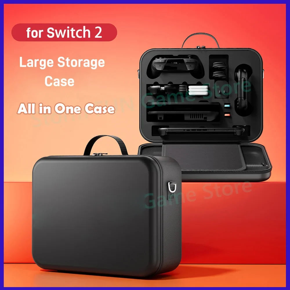 All in One for 2025 Switch 2 Large Storage Case Mario Accessories Hard Carrying Hand Bag for Switch 2 Waterproof EVA Shell Cover