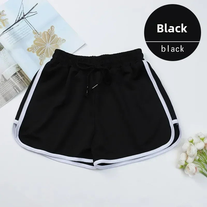 Women Striped Casual Shorts Korean Harajuku Loose All Match Sports Shorts Summer Fashion Simple Yoga Thin Mini Shorts Female