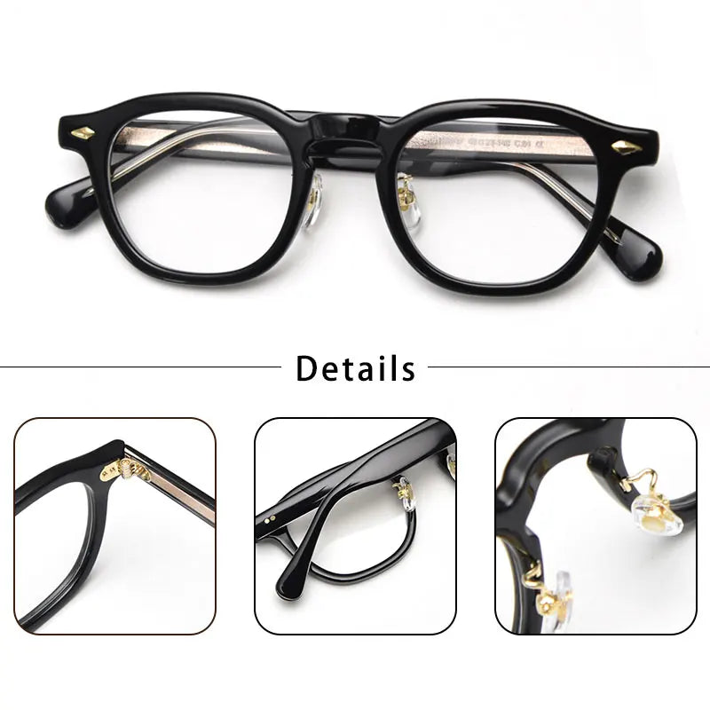 HBK Retro Oval Glasses Frames Transparent Lenses Men High Quality TR-90 Frame Glasses Women's Anti BlueLight Computer Glasses