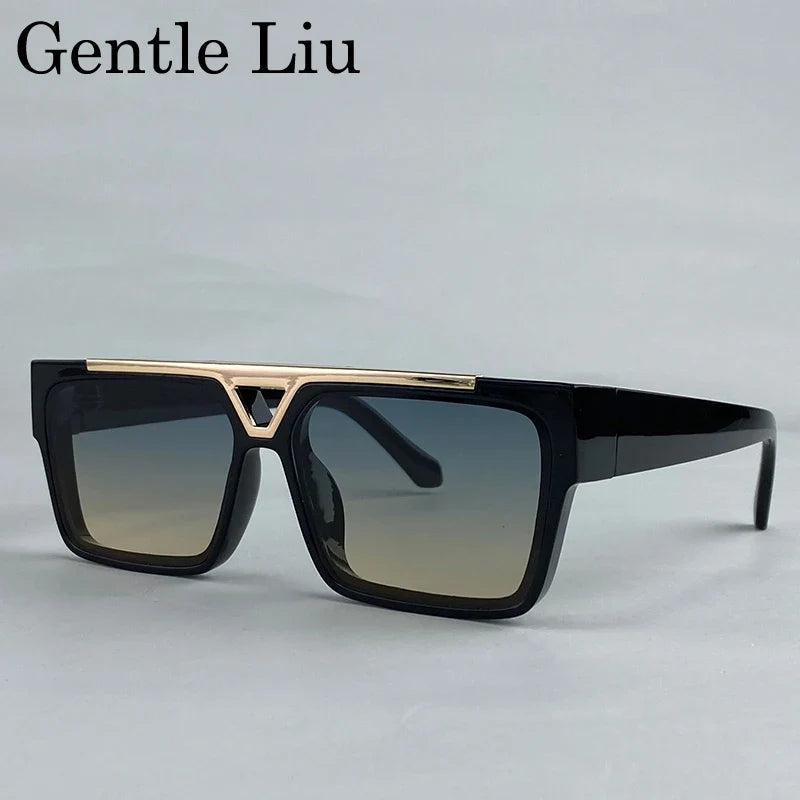 Polarized Oversized Steampunk Square Sunglasses Men 2025 Luxury Brand Big Frame Sun Glasses For Male Classic Retro Eyewear UV400